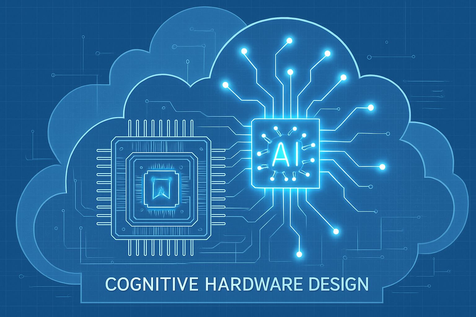 Cognitive Hardware Design microchip blueprint with AI pathways for Azure integration.
