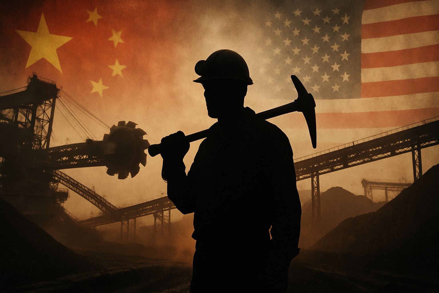 Geopolitical Risk in mineral supply as symbolized by US and Chinese mining activity.