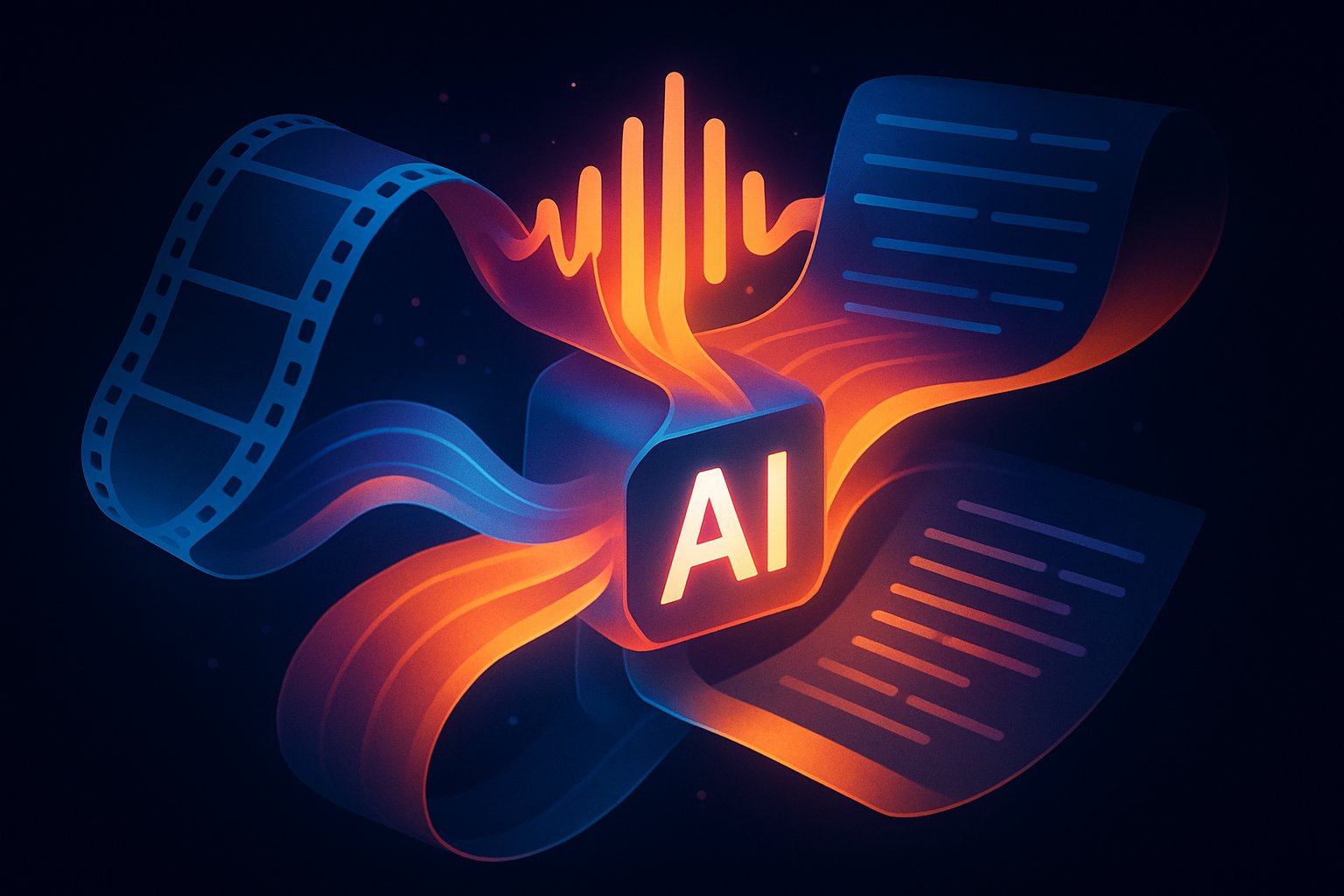 Visual representation of video-native multimodal embeddings combining video, audio, and text.