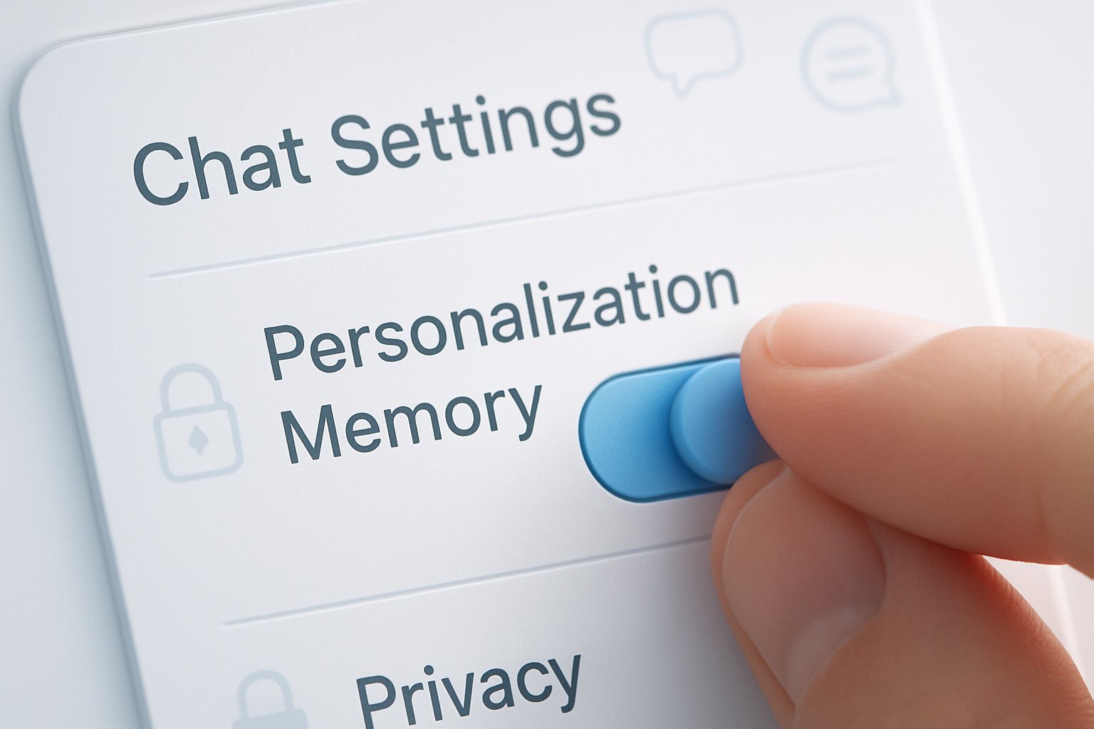ChatGPT personalization privacy controls with memory settings and user interface illustration