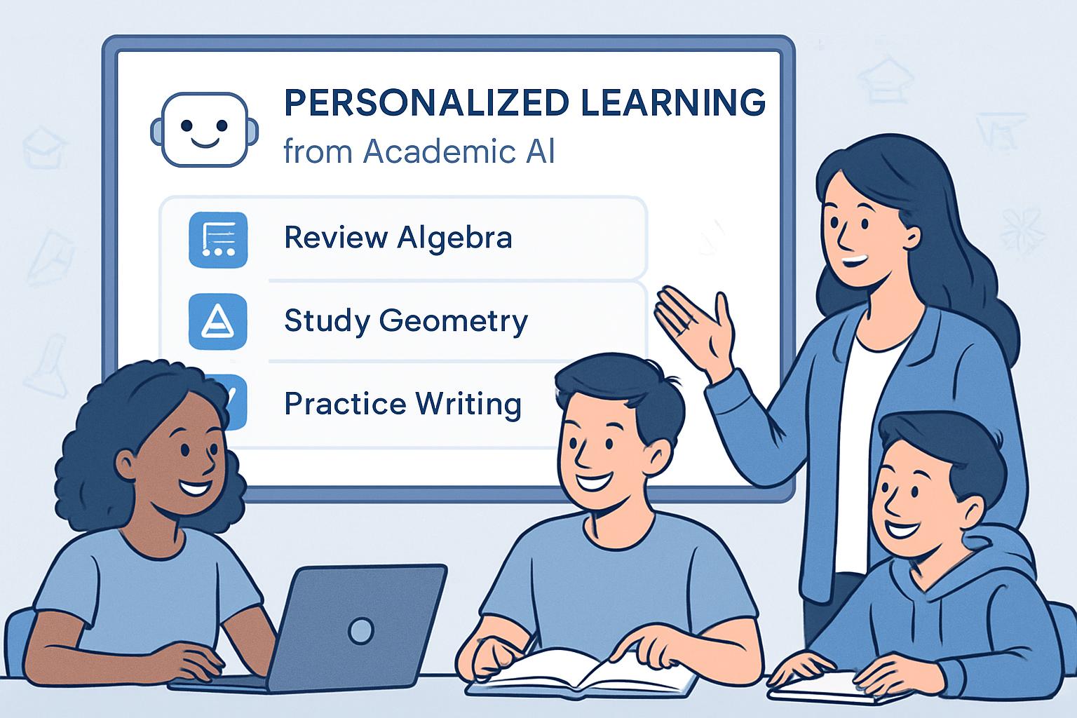 No-cost academic AI generating personalized learning recommendations for students.
