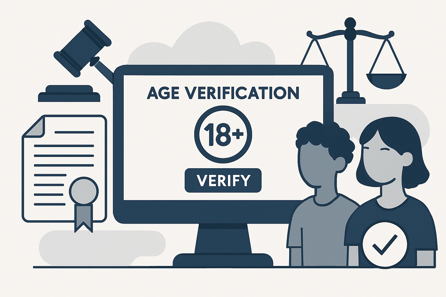 Infographic showing age verification and legal context for the November 2025 policy.