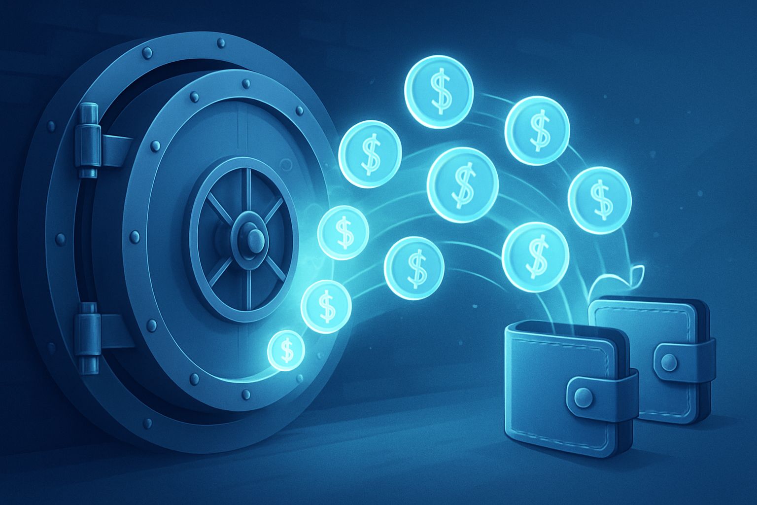 Crypto Framework depicted by secure vault and transparent flow of digital liquidity.