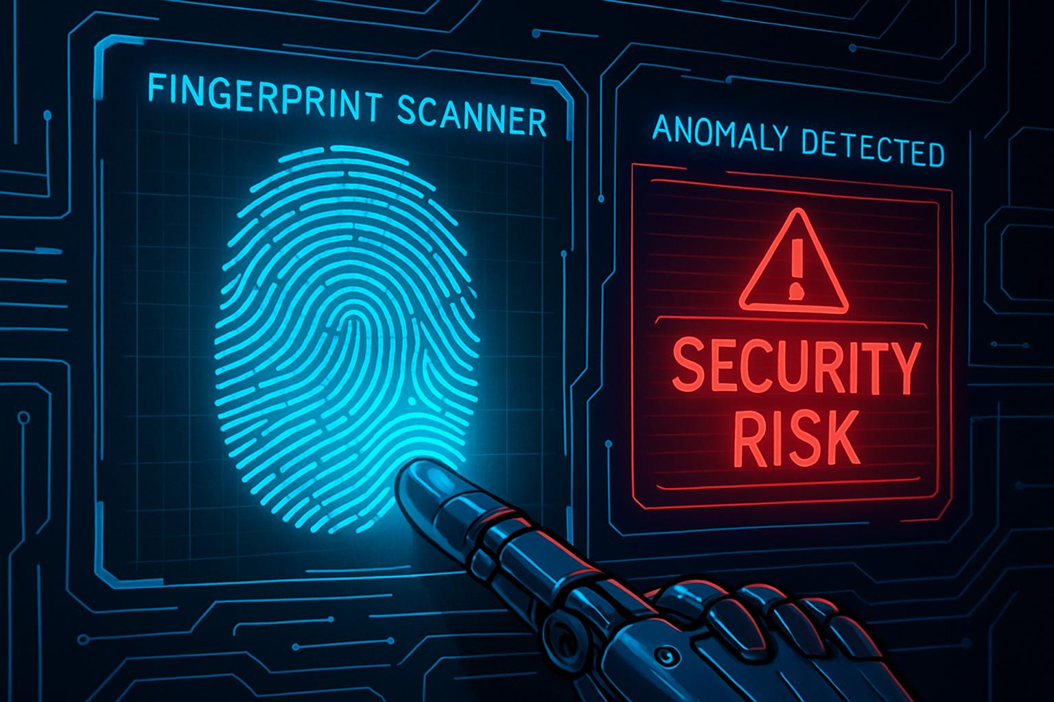 Digital fingerprint scanner highlights security risk for LLM Reliability research.