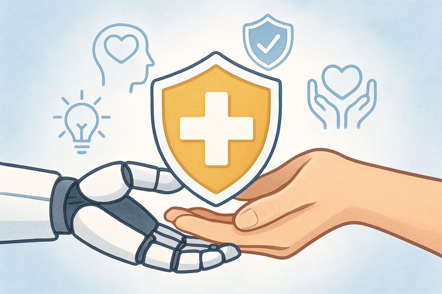 Public Health protection symbolized by AI and human collaboration