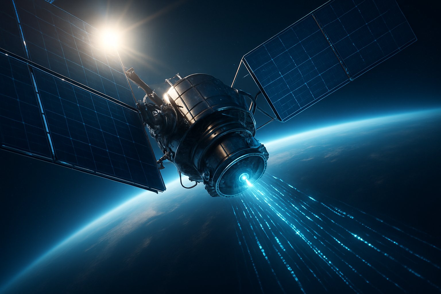 Close-up of solar satellite illustrating Space Infrastructure for AI compute