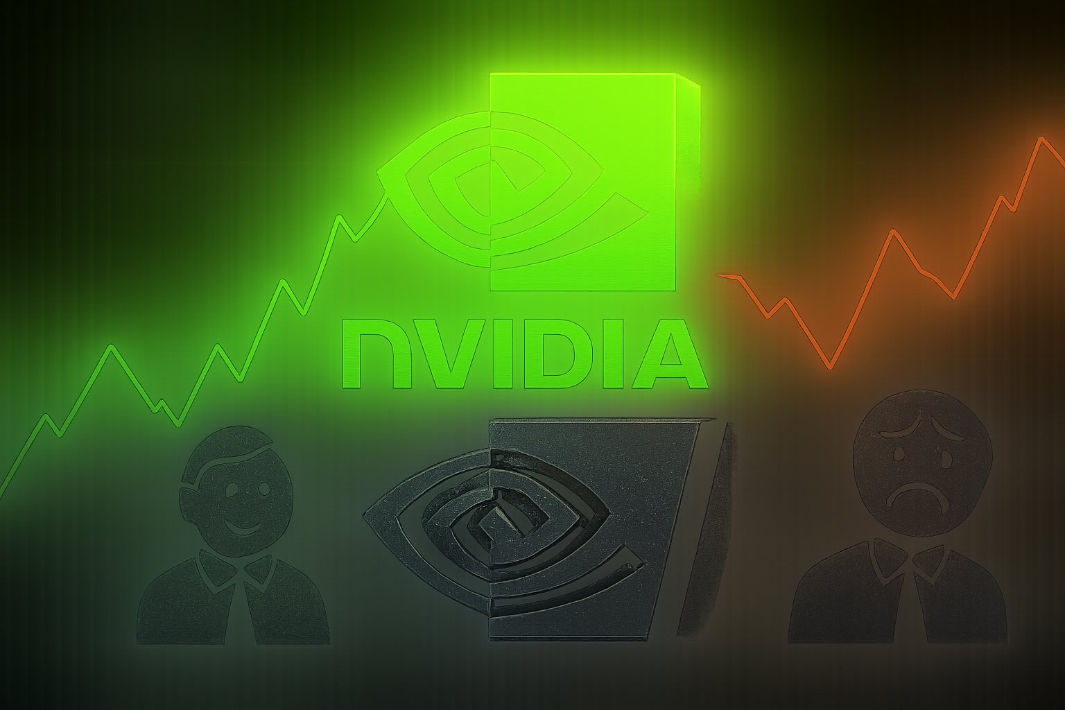 Nvidia logo visualizes the expectations paradox with split market reactions