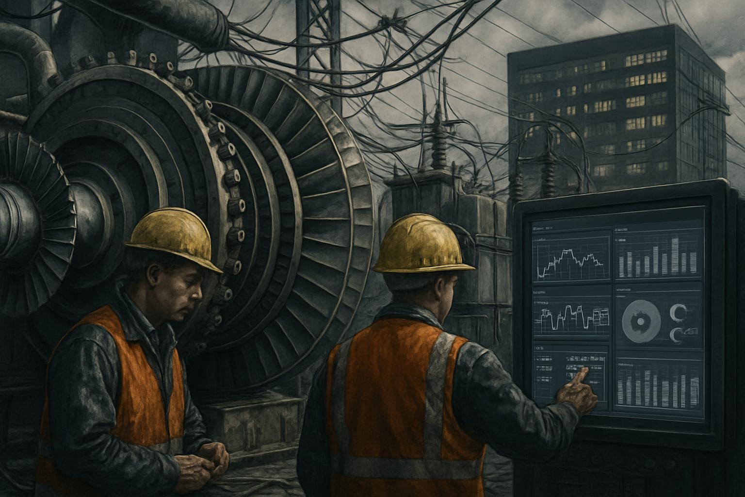 Utility workers maintaining infrastructure at Memphis natural gas turbines.