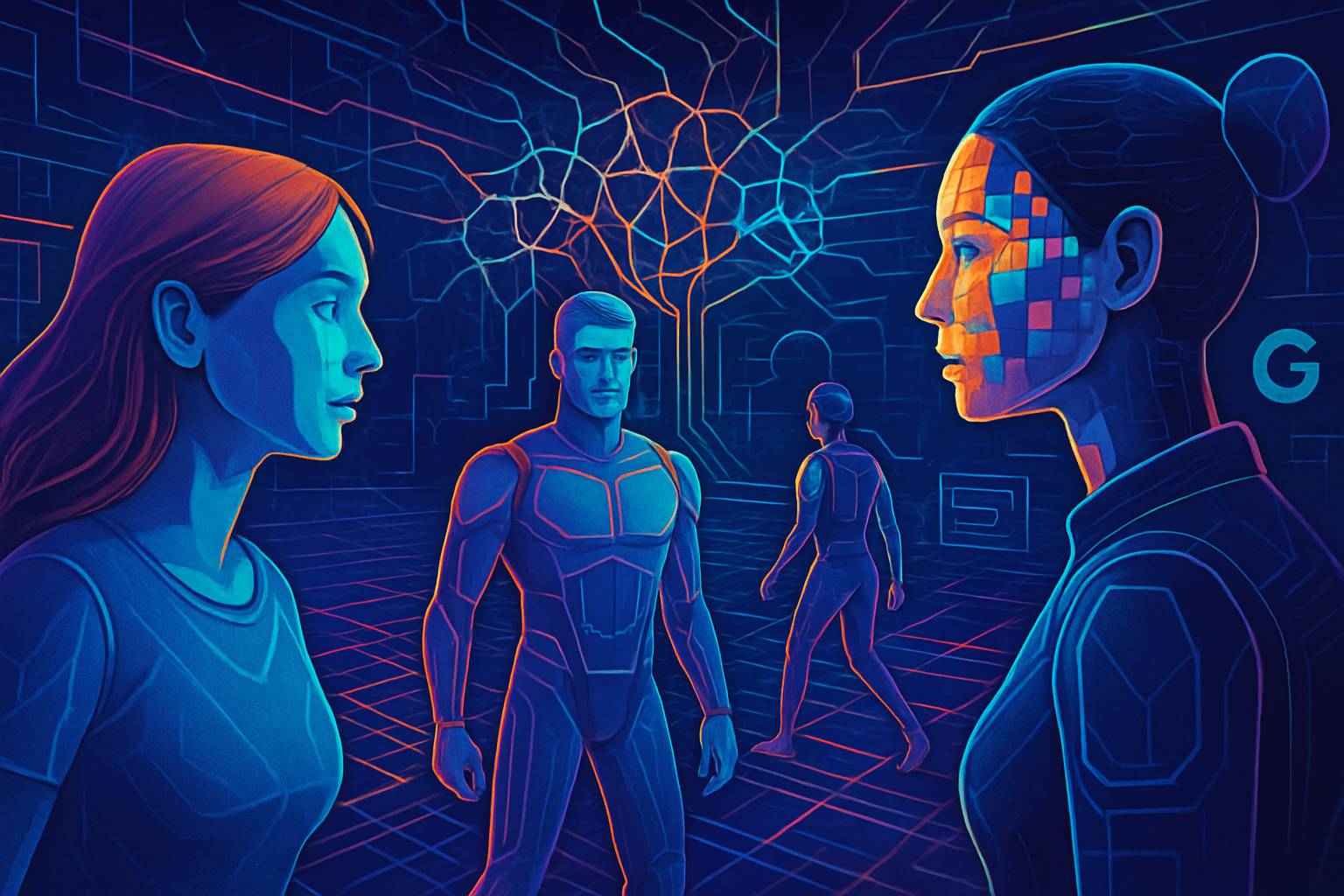 Virtual avatars powered by Simulated Intelligence Systems exploring digital environments