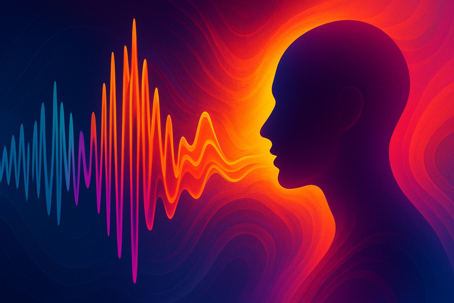 Soundwave transforming into human form representing advanced Conversational AI.