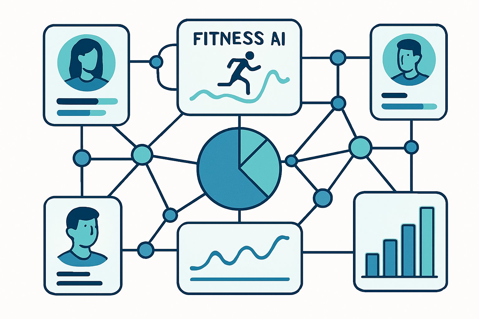 Fitness AI dashboard analyzing health and wellness data insights.