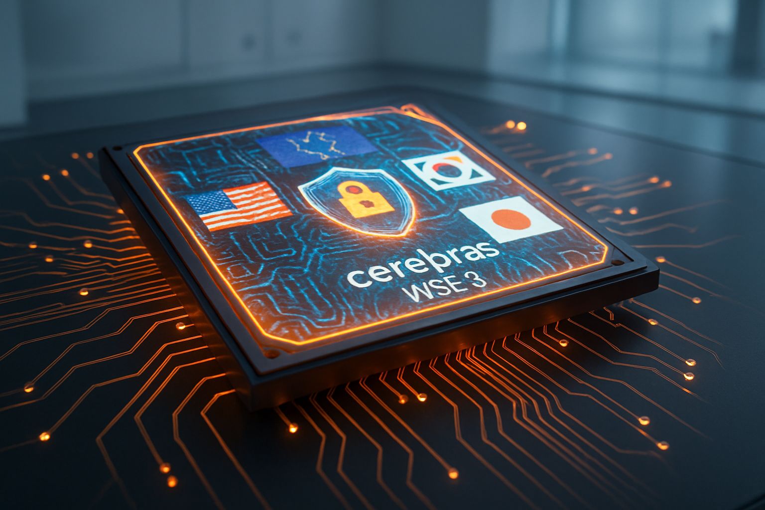 Cerebras WSE-3 chip empowering secure Sovereign AI for national innovation.