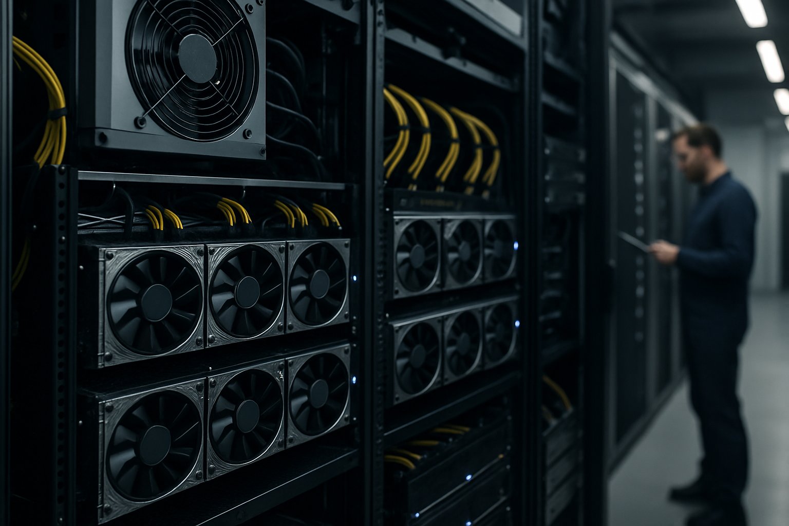 Modern GPU server racks highlight Infrastructure Finance in technology deployment.