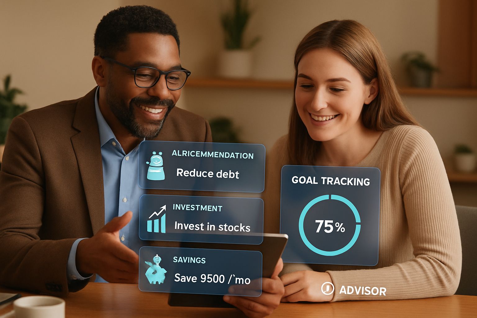 Financial Wellness session blending human advisor and AI technology at Meridian.