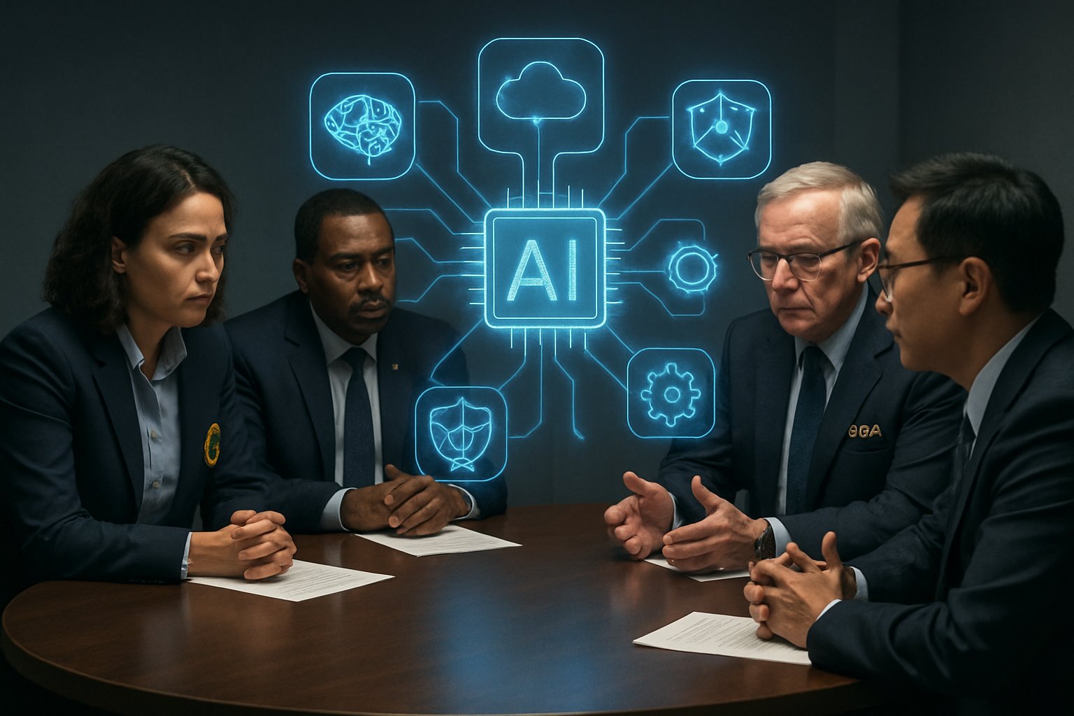 Executive Policy Action discussed by federal agency leaders and AI holograms