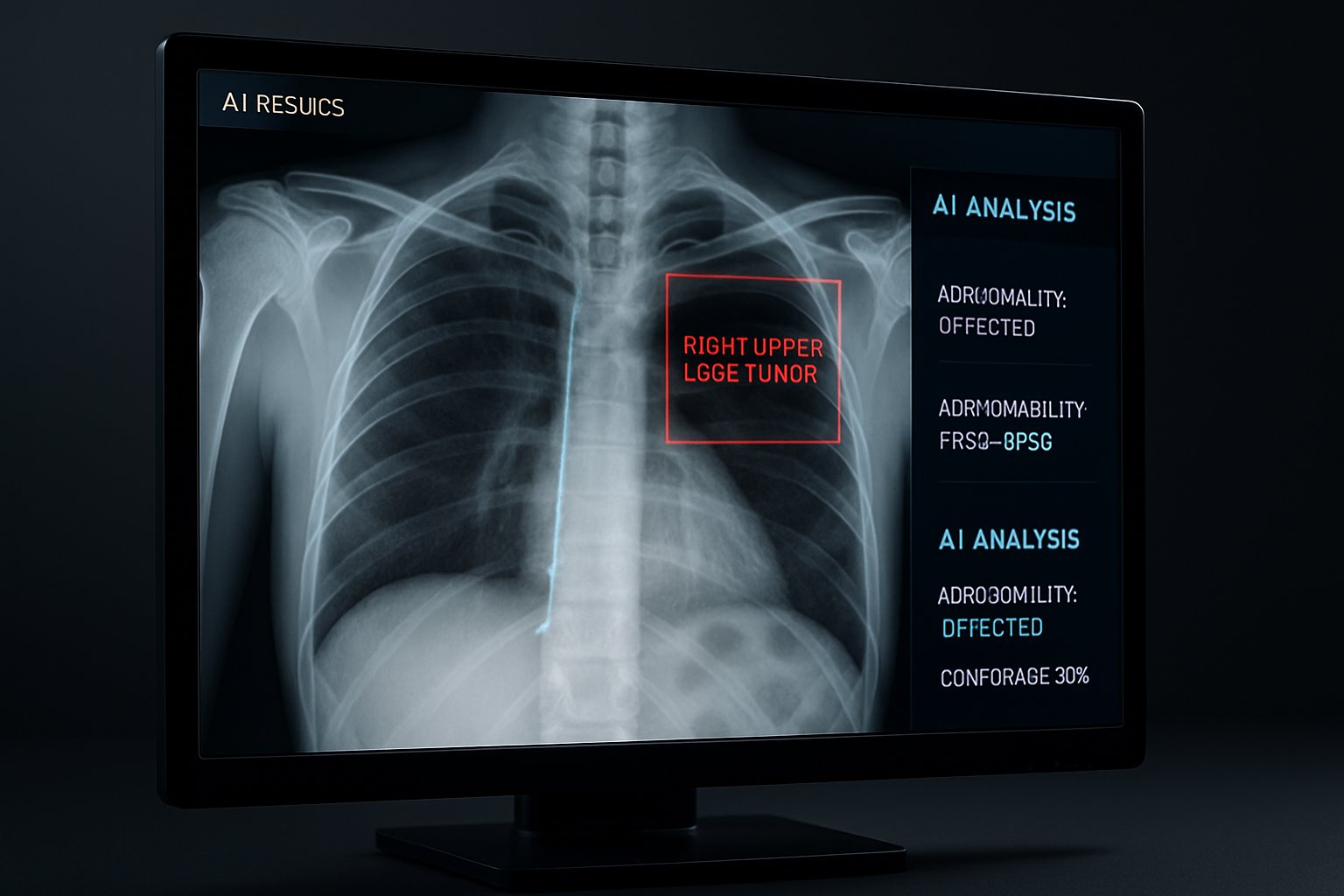 Digital Radiography AI displays annotated X-ray scans for enhanced clinical decision making.