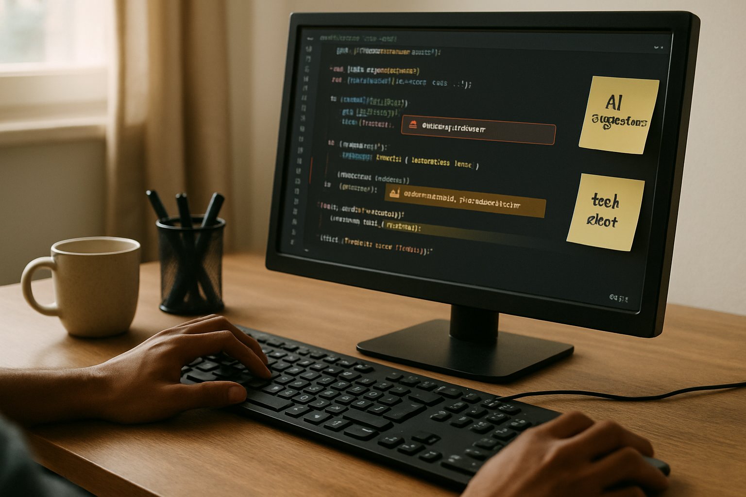 Developer encountering code assistant debt warnings on project code