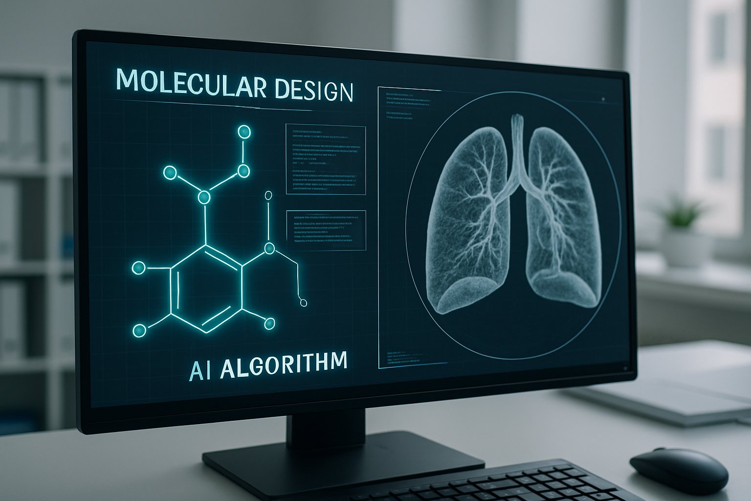 AI drug discovery in action designing molecules for lung disease treatment.