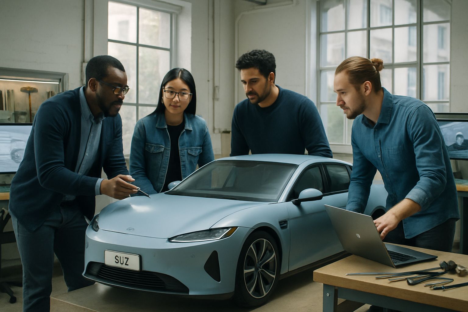 AI Automotive engineers design Xiaomi SU7 electric car