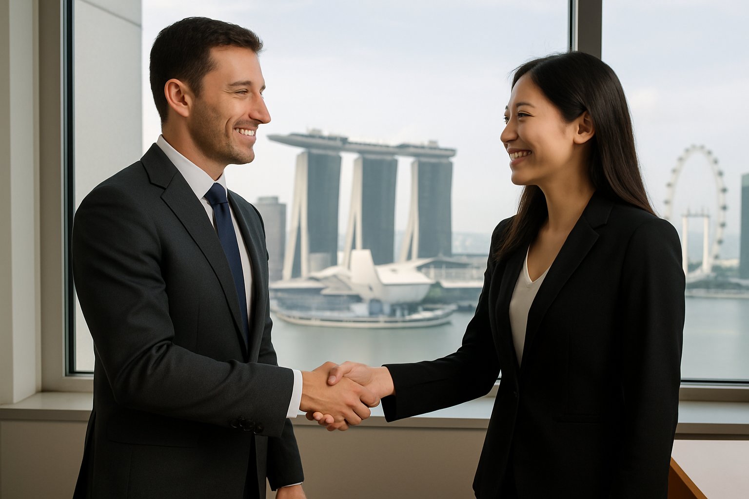 Business handshake celebrating AI Pricing certification partnership.