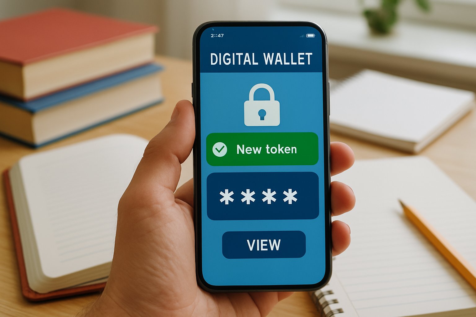 Secure digital wallet showing EdTech Web3 airdrop with educational materials