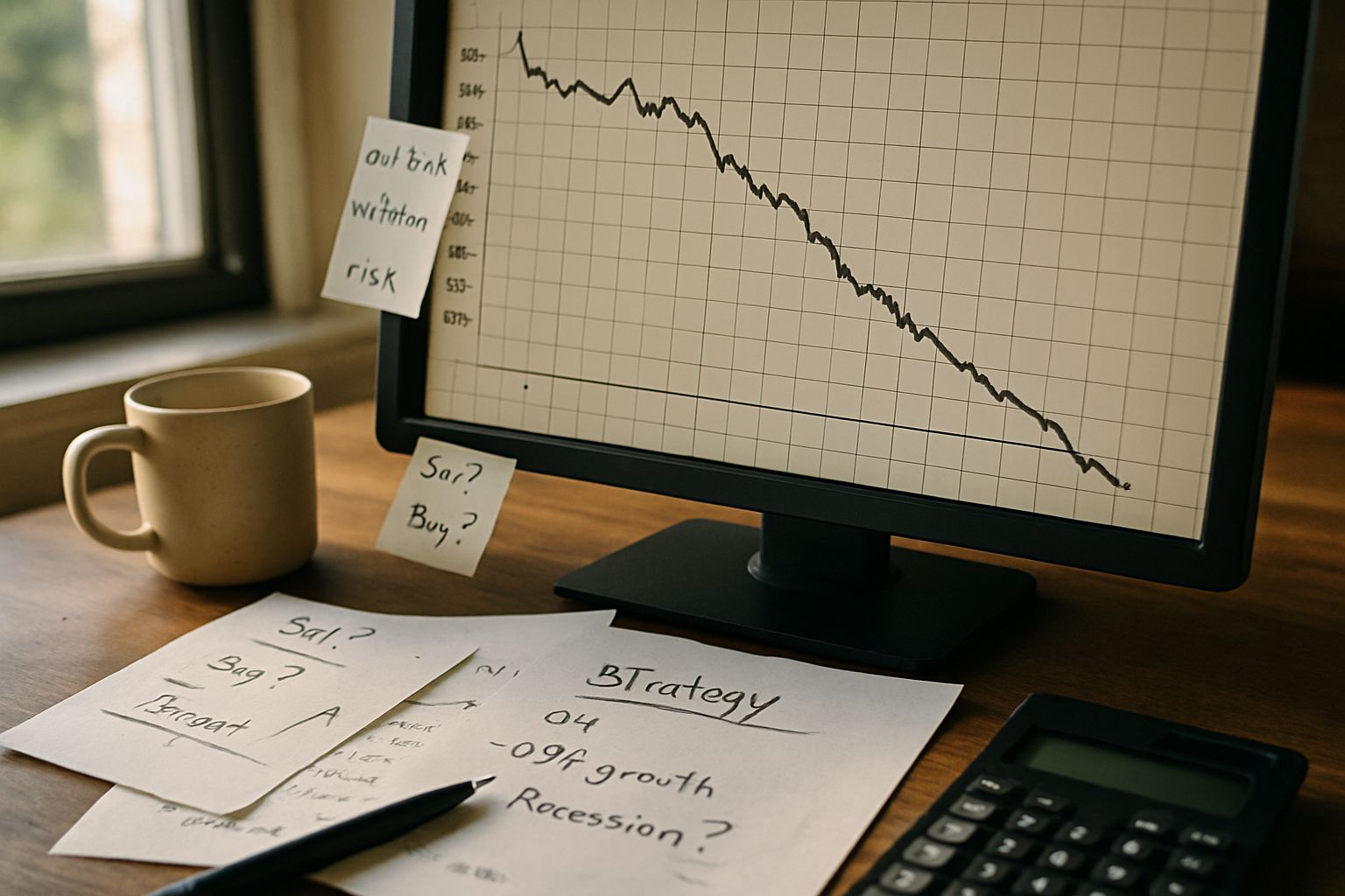 CoreWeave valuation sink illustrated by a sharp financial graph decline on a monitor.
