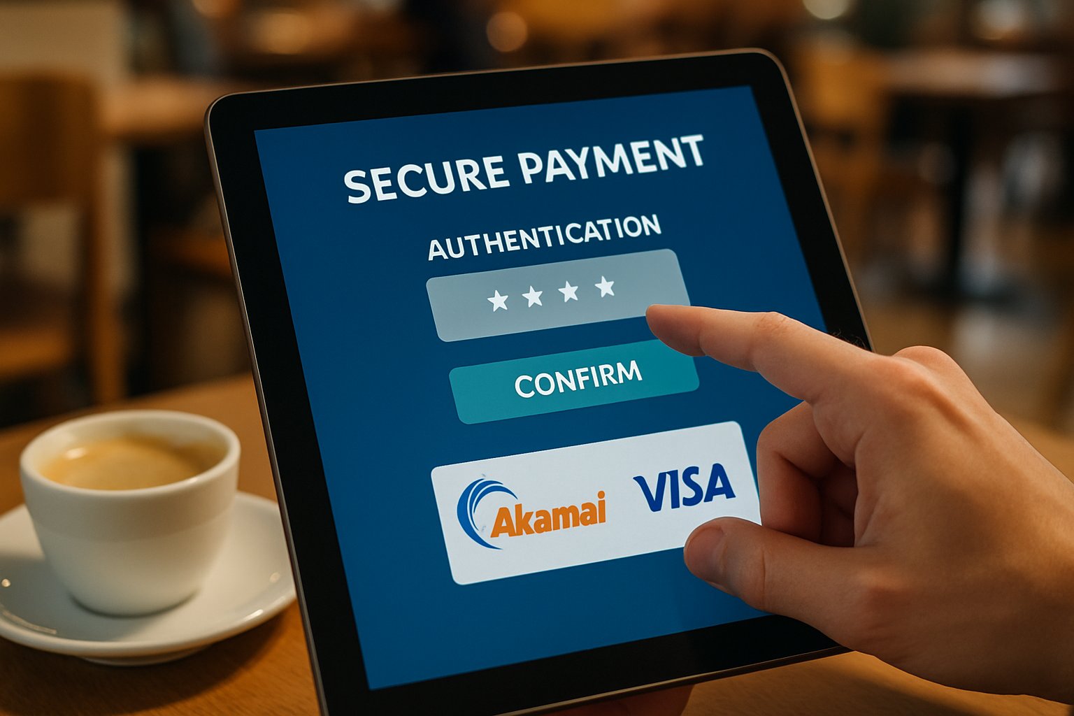 Secure Transaction Protocol in action on a tablet during a real payment.