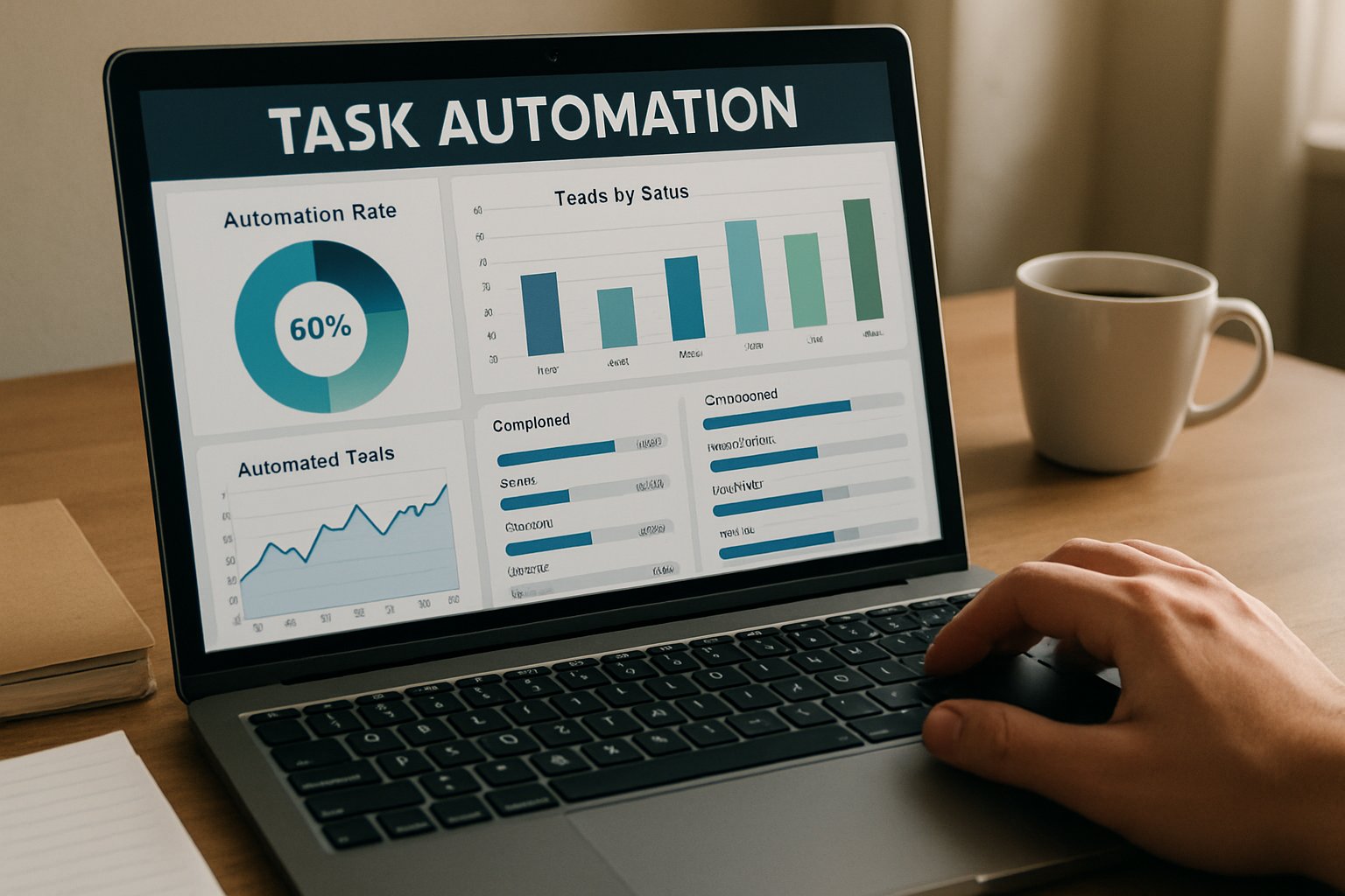 Task Automation dashboard in use on employee's computer screen.