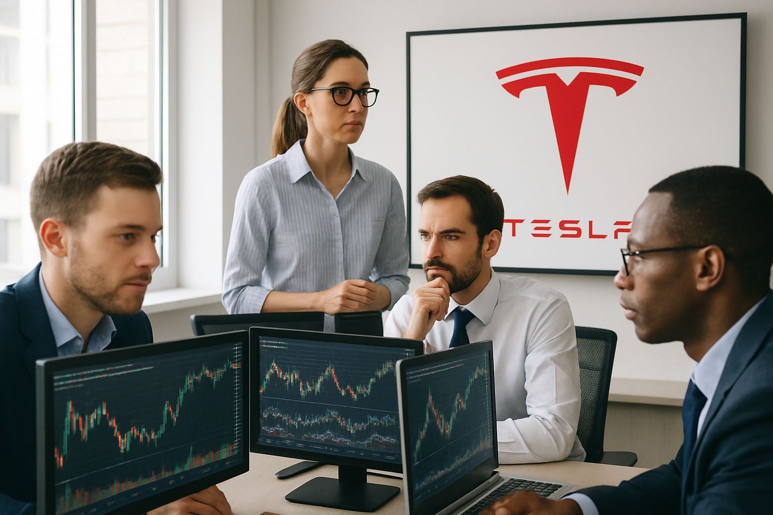 Tesla share price rises after Autonomous Vehicles driverless testing announcement.