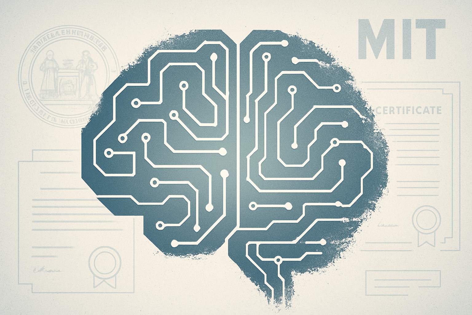 Brain with fading certifications symbolizes Cognitive Debt eroding essential skills.