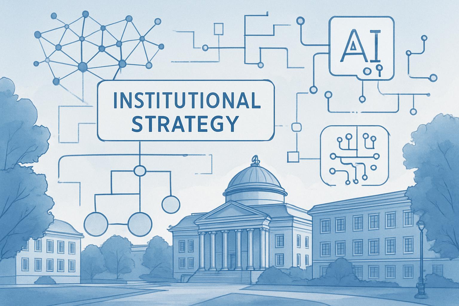 academic campus visualizing Institutional Strategy for AI learning advancement