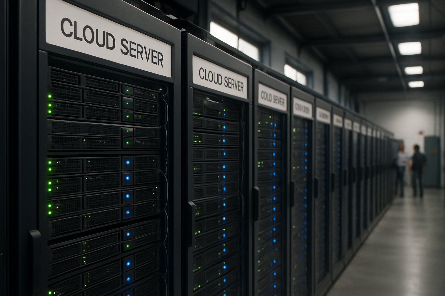 Data center servers representing commoditization in cloud computing infrastructure.