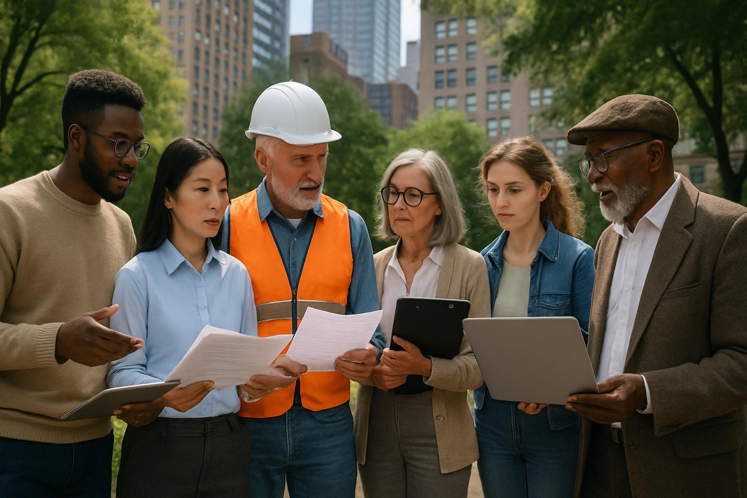 Community gathering to discuss Economic Policy in a city park