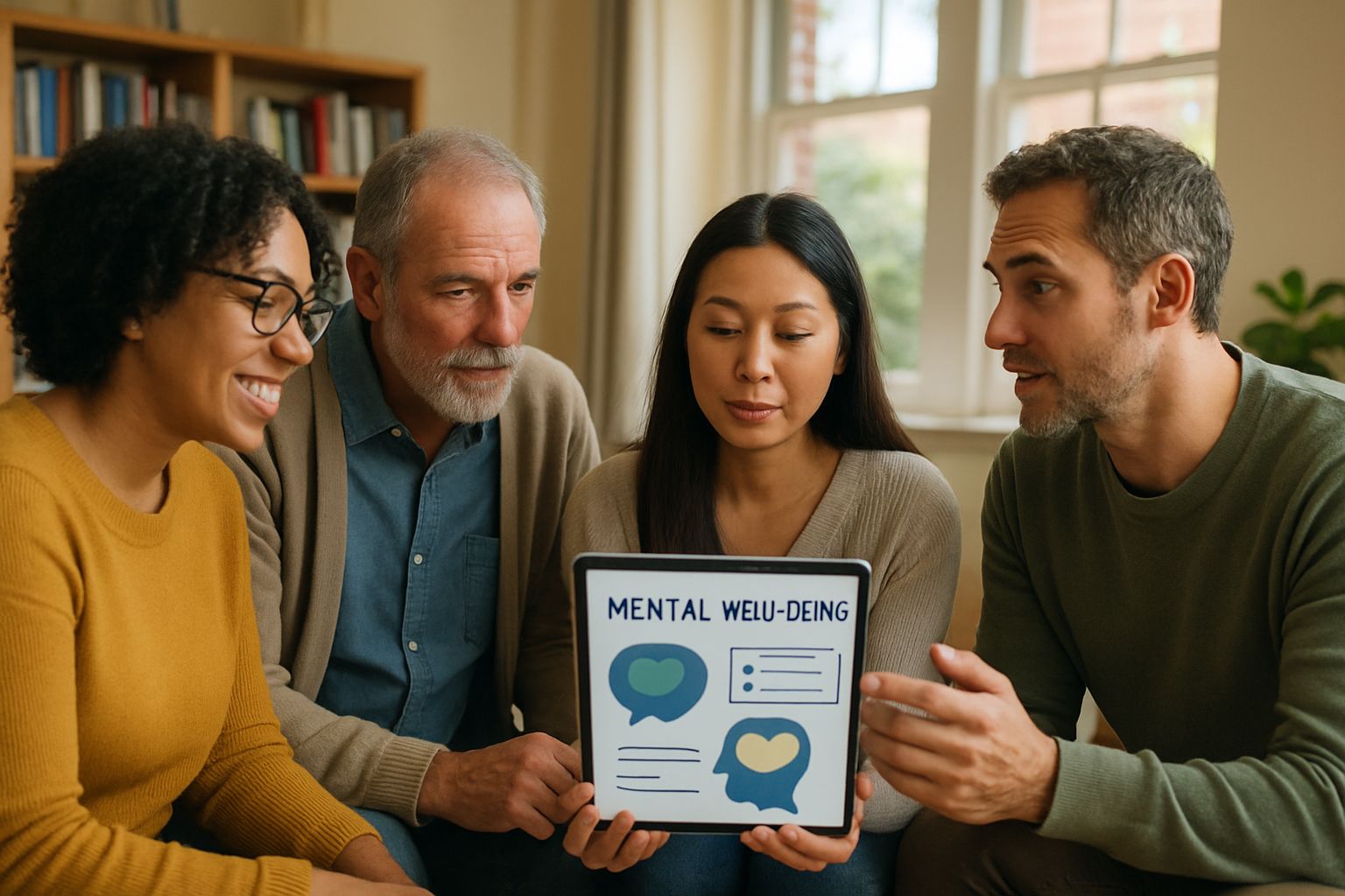 Community group uses technology to enhance mental well-being discussions.