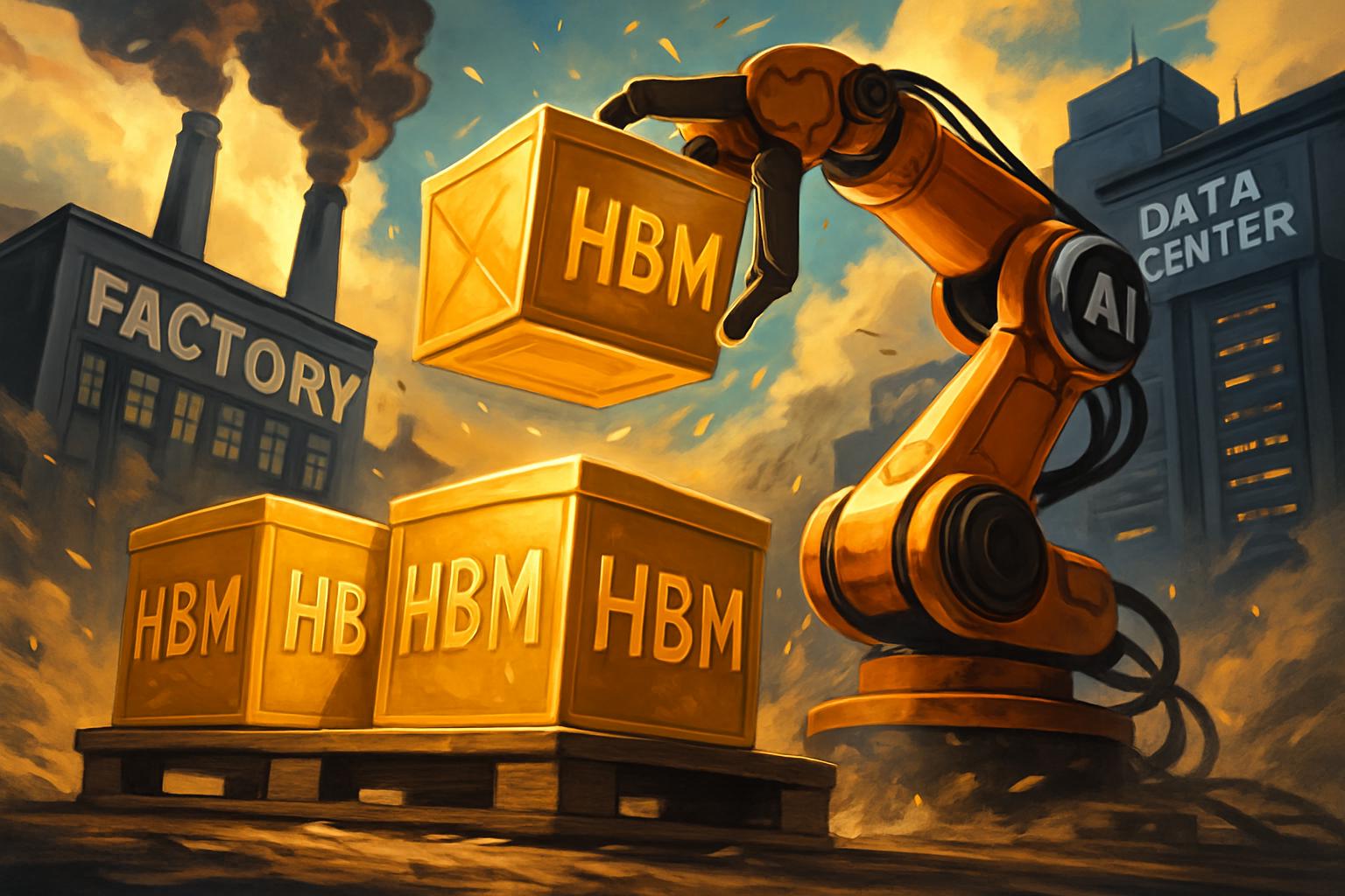 Visualization of HBM Scarcity as demand from AI, factories, and data centers intensifies competition.