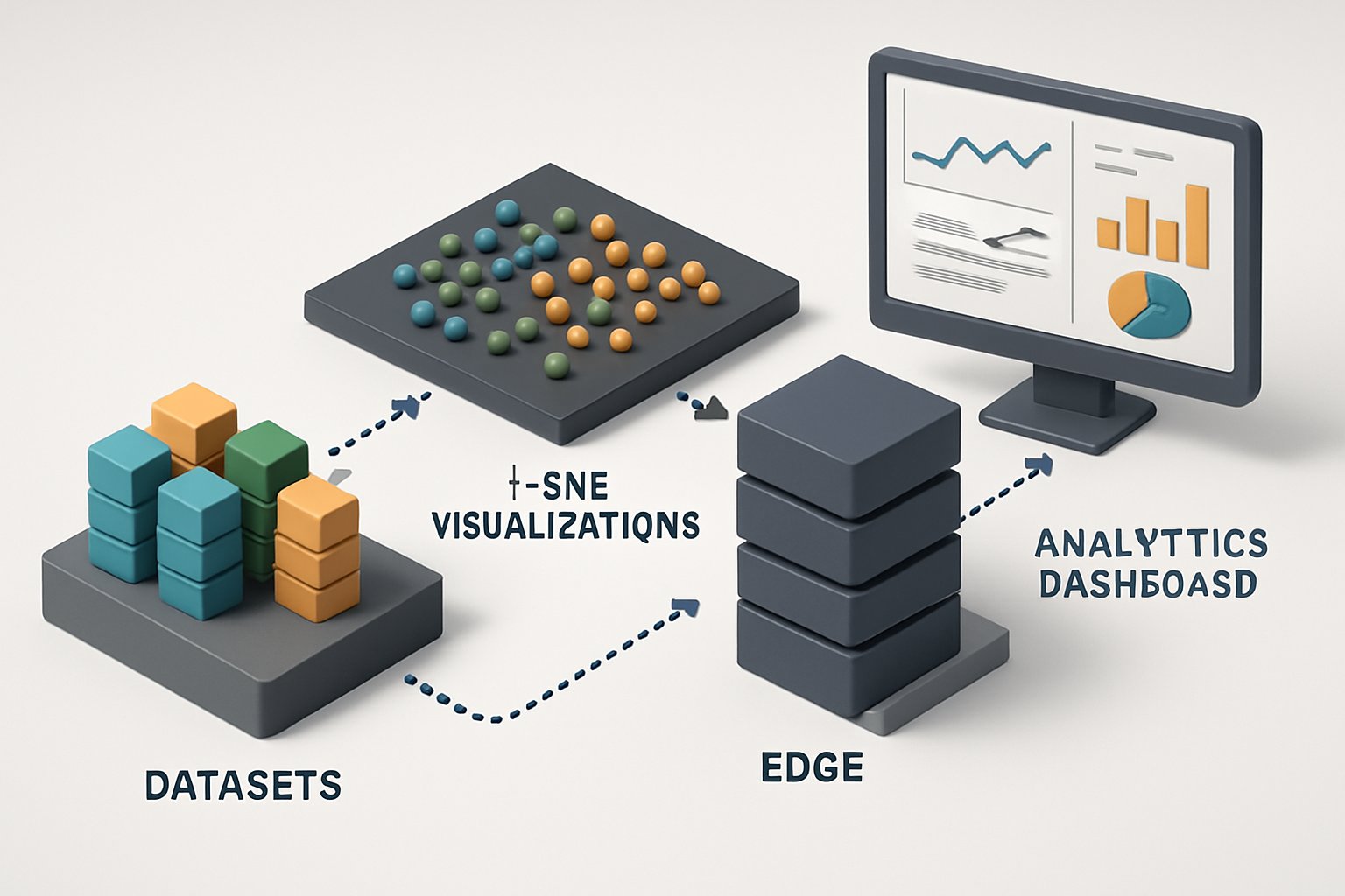 Diagram showing Computer Vision Ops workflow with t-SNE and edge stacks