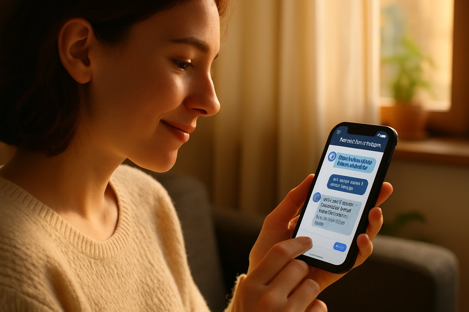 Public Health access via AI chatbot on smartphone for mental health support.