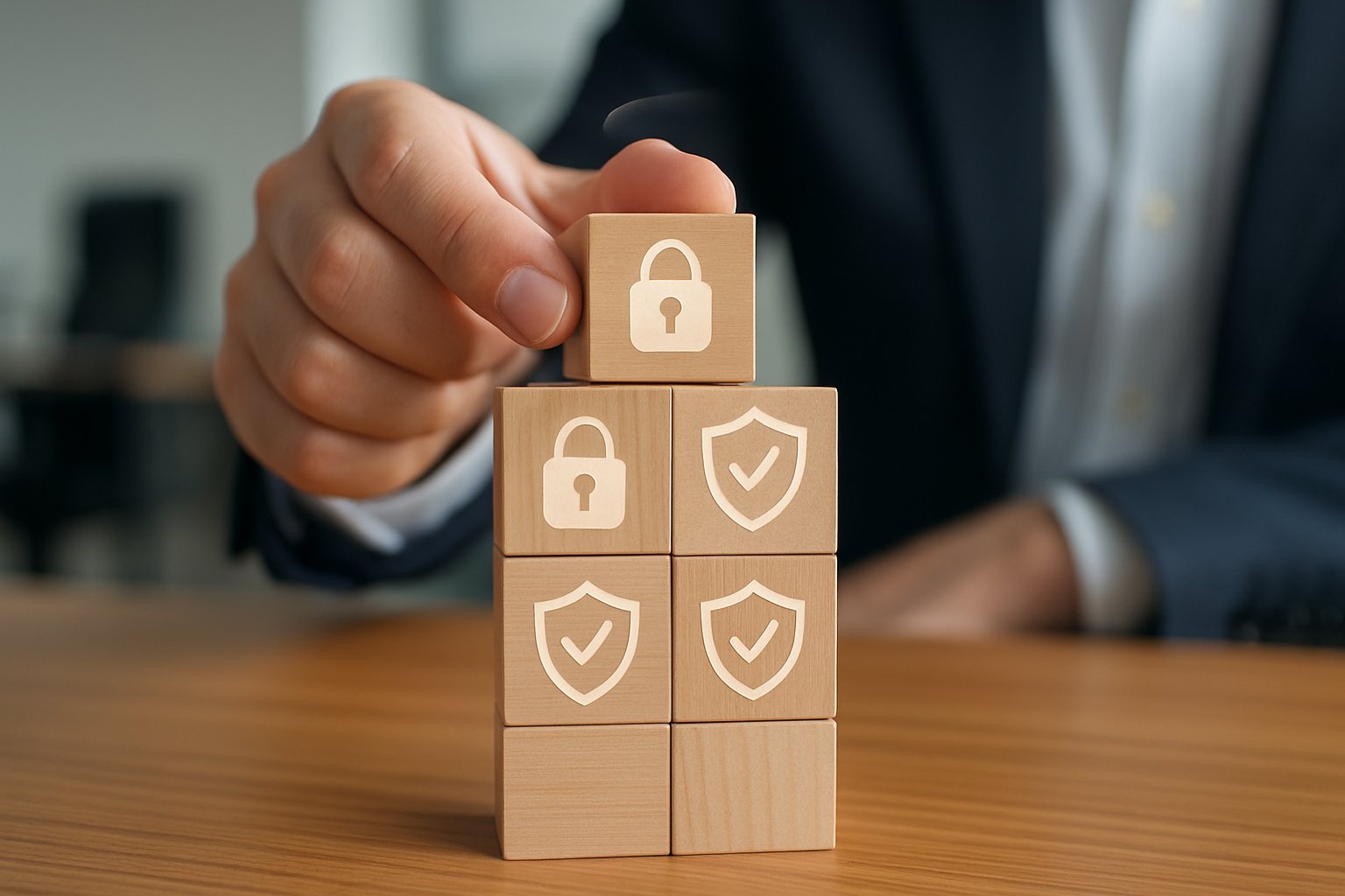 Stacked blocks symbolizing Enterprise Efficiency via security consolidation