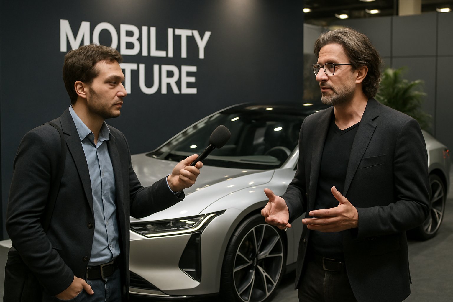Automotive journalist interviews designer about Mobility Future at Tokyo Auto Salon 2026.