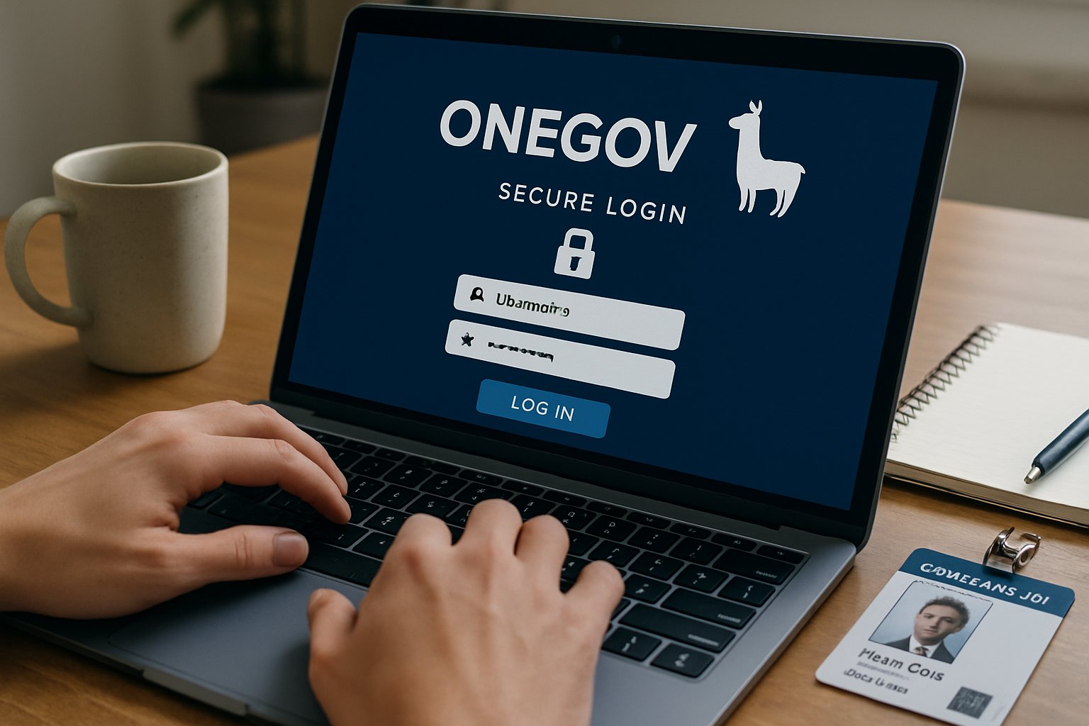 Secure login on OneGov Llama system improving Federal Efficiency in agencies.