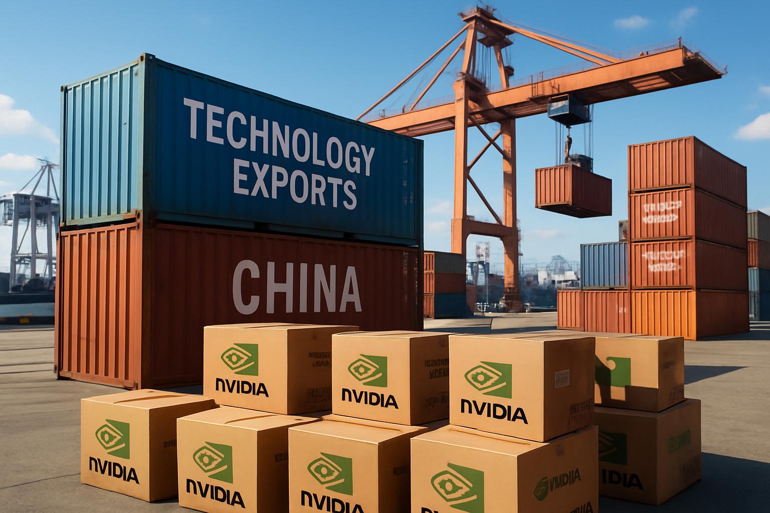 Chip Export in action at cargo port with Nvidia chips shipped to China