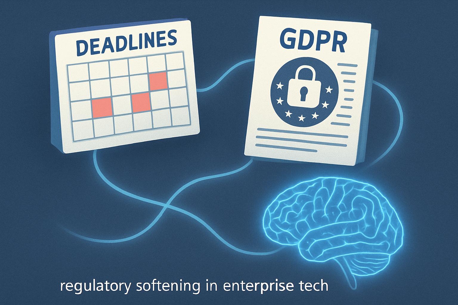 Calendar and GDPR documents illustrating regulatory softening in AI compliance