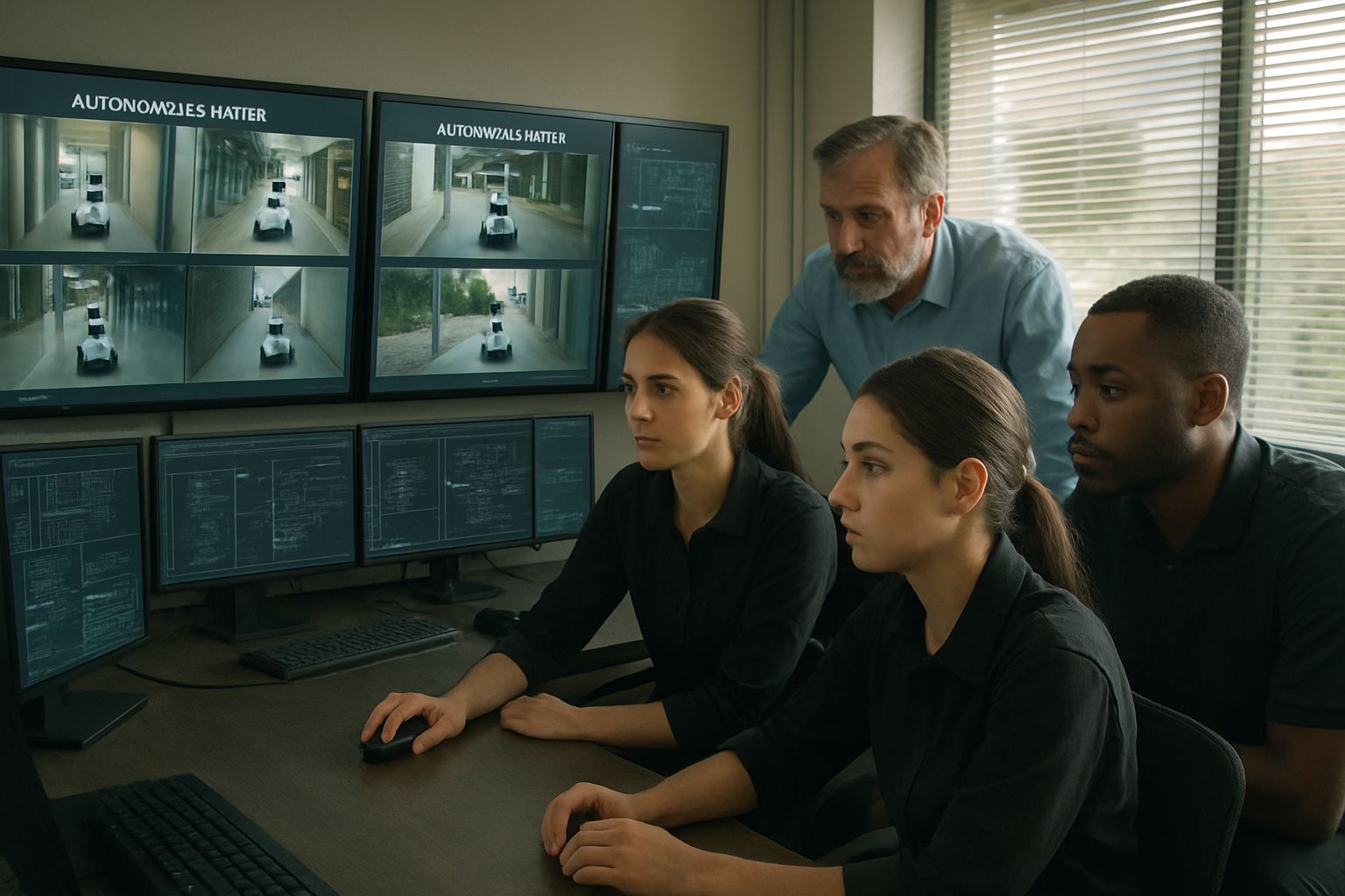 Autonomous Patrol viewed by security team in Aramco operations center.