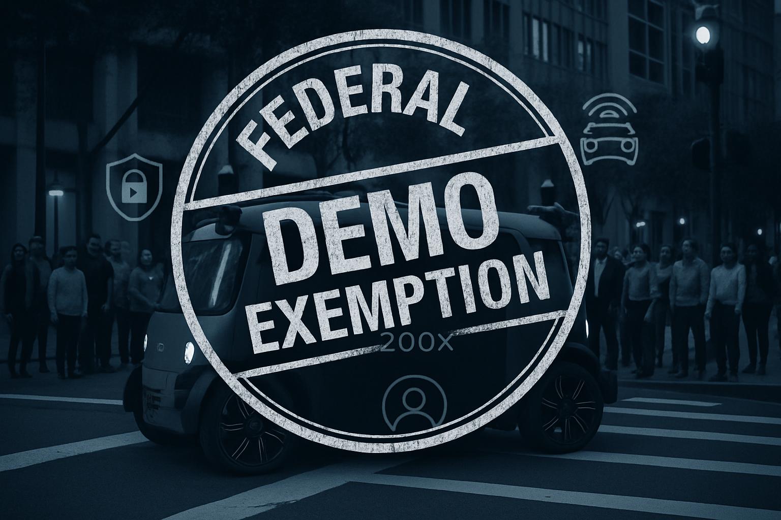 Zoox Autonomous Vehicle receives federal demo exemption advancing Autonomous Vehicles commercialization.