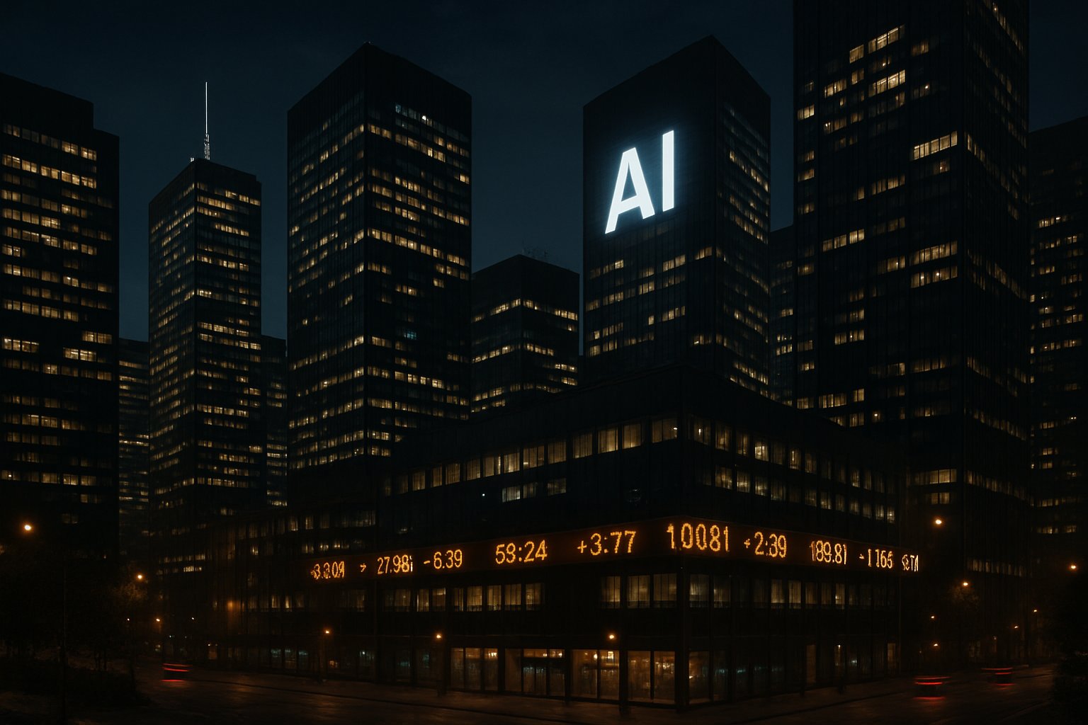 Cityscape with AI building highlights OpenAI Funding interest.