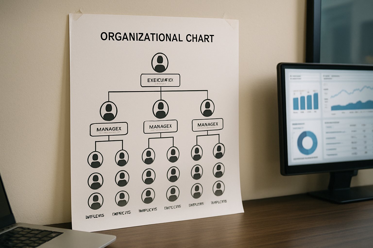 Middle Manager Compression shown in real-world flat organization chart