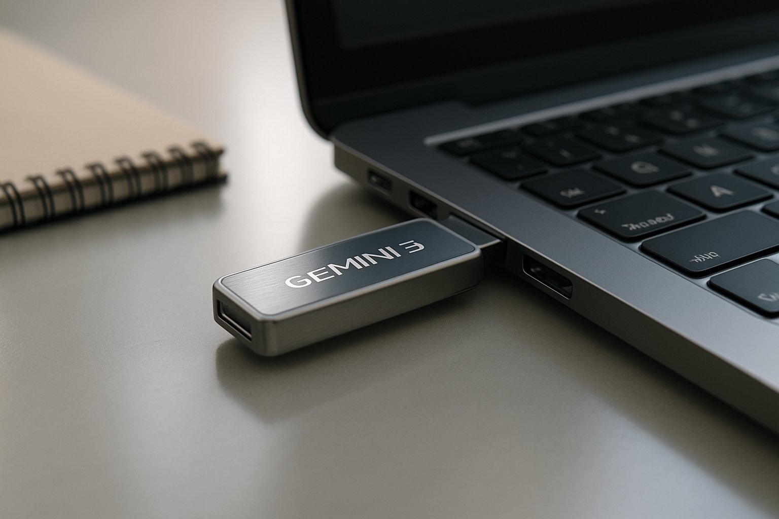 Gemini 3 Flash Drive enabling Enterprise Intelligence on a modern laptop.