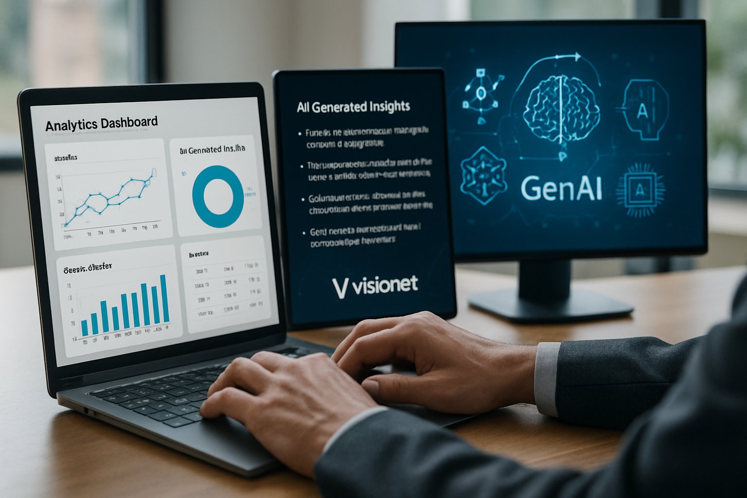Visionet transformation scale visualized through GenAI analytics and technology.