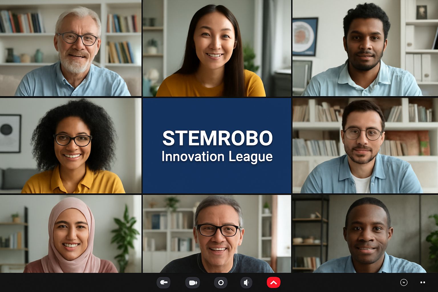 Global educators and experts discuss STEMROBO Innovation League in an online meeting.
