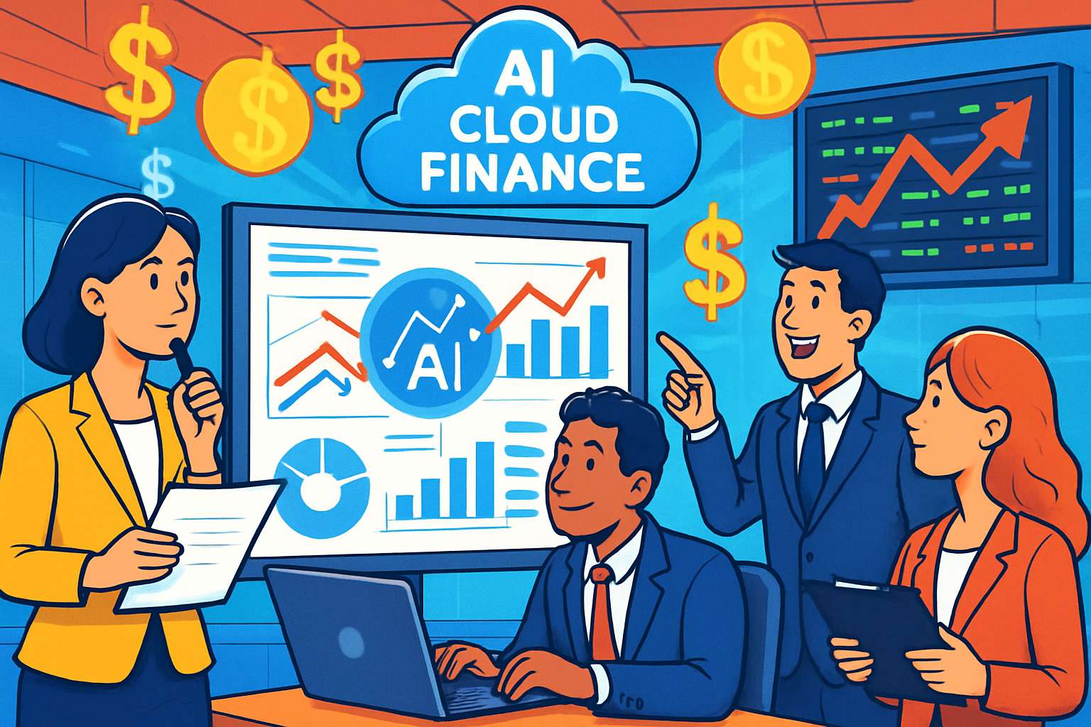 Investors analyzing AI Cloud Finance IPO market and valuation trends.